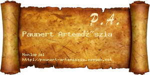 Paunert Artemíszia névjegykártya